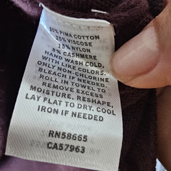 Treasure&Bond Burgandy Long Sleeve Curved Hem Tunic High Low Sweater New - Picture 7 of 7